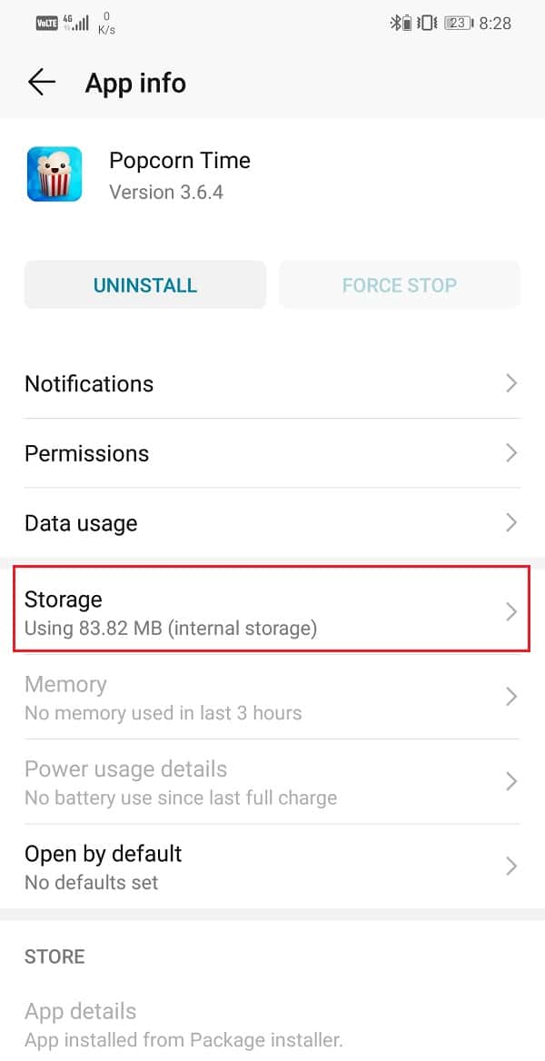 Tap on the Storage option | Fix Auto-Rotate Not Working on Android
