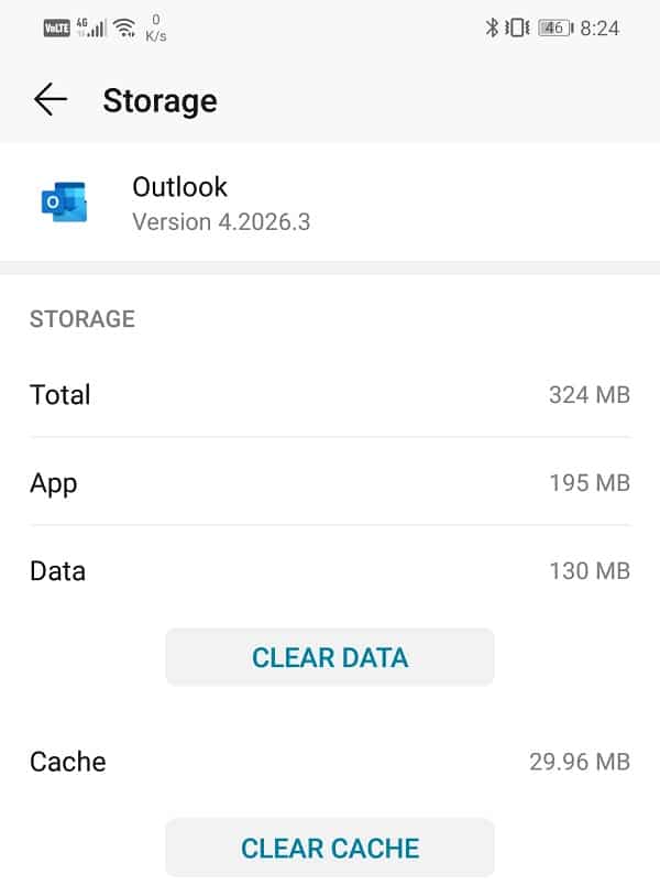 Tap on the clear data and clear cache respective buttons