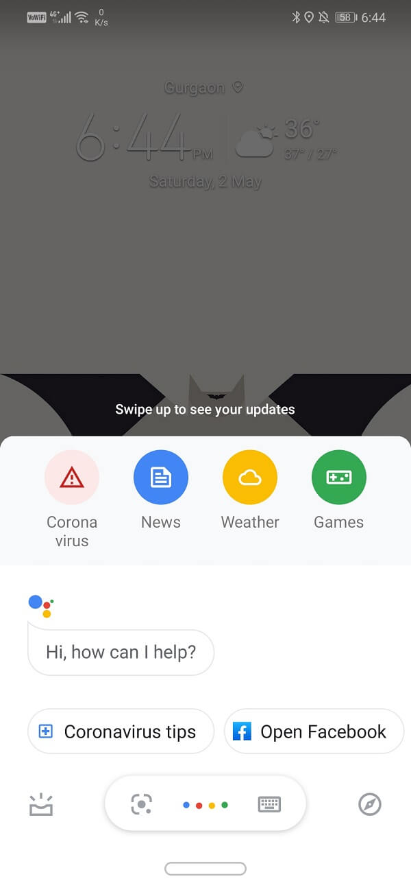 Tap on the floating colored dots to stop Google Assistant from listening to voice commands