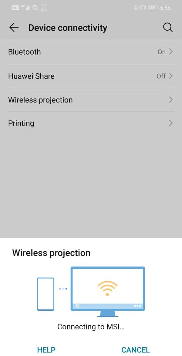 Tap on the name of your TV (make sure Wi-Fi direct is enabled)