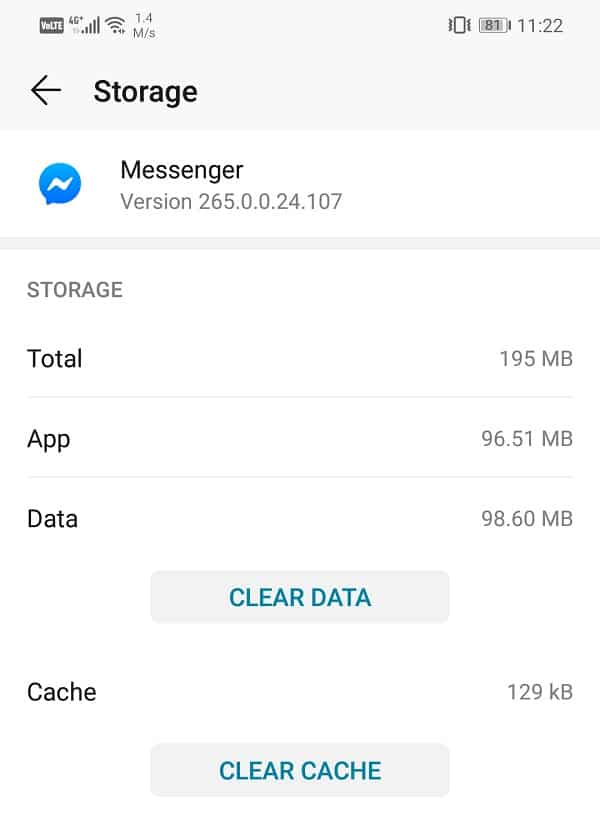 Tap on the options to clear data and clear cache and the said files will be deleted