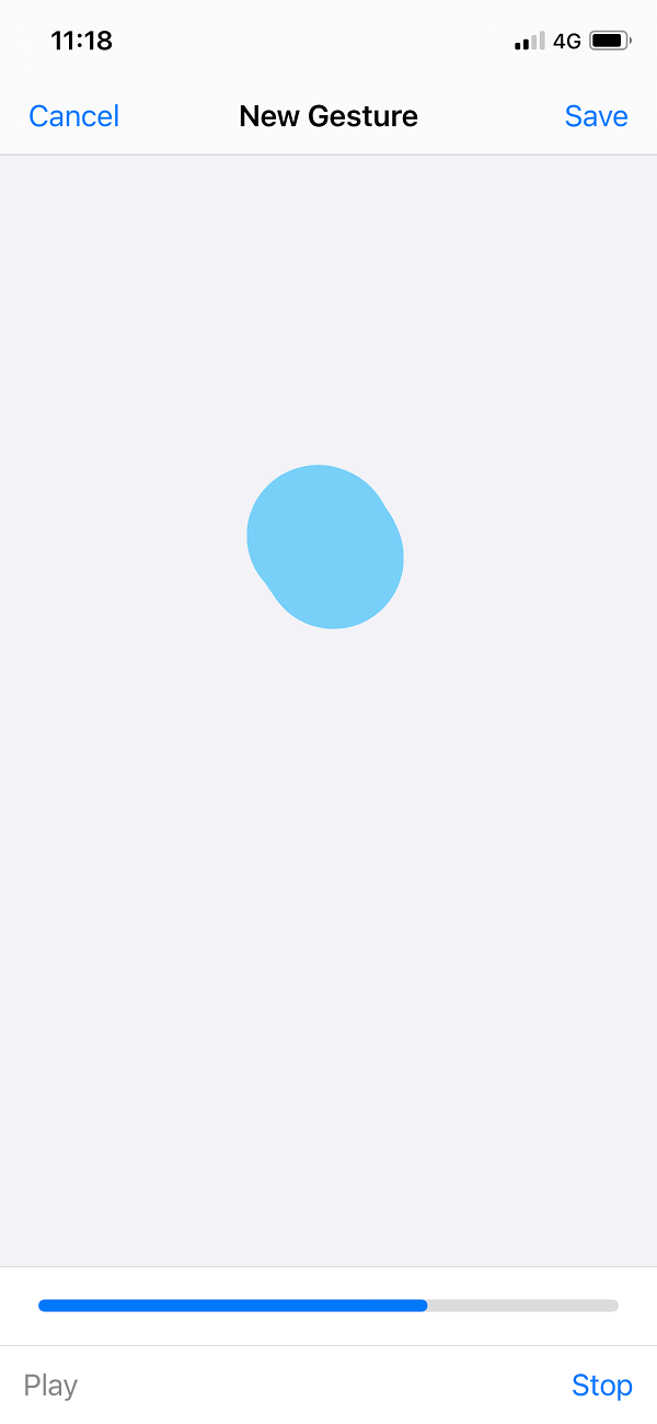 Tap on the screen and hold it until the blue bar is filled entirely