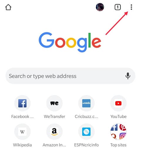 Tap on the three vertical dots located on the top-right corner of the application window