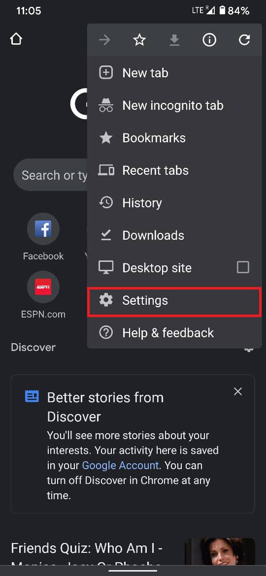 Tap on the ‘Settings’ option at the bottom