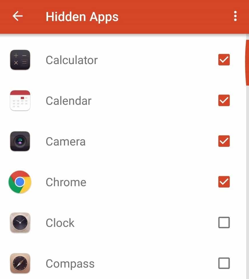Tap on this option to select one or more apps that you want to hide