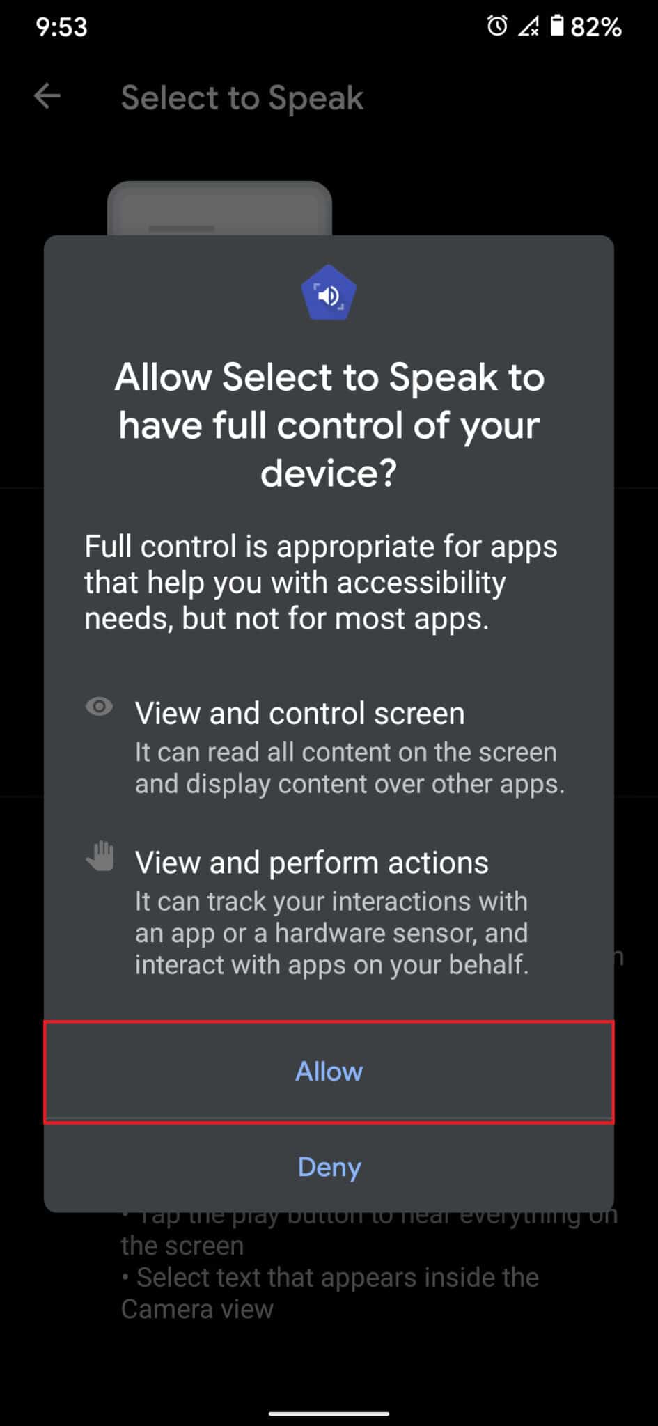 Tap on ‘Allow’ to proceed. How to Use Text to Speech Android