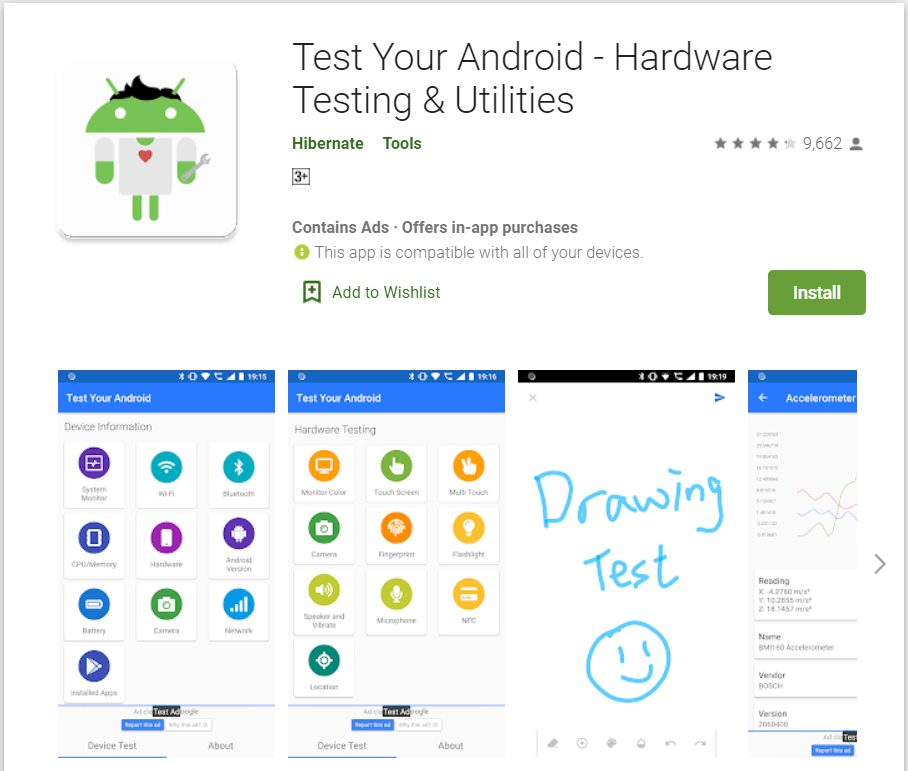Тествайте своя Android | приложения за проверка на хардуера на вашия Android телефон