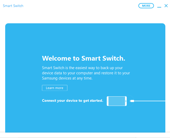 The Welcome to Smart Switch screen will appear