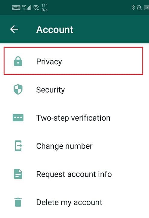 Then click on the privacy option
