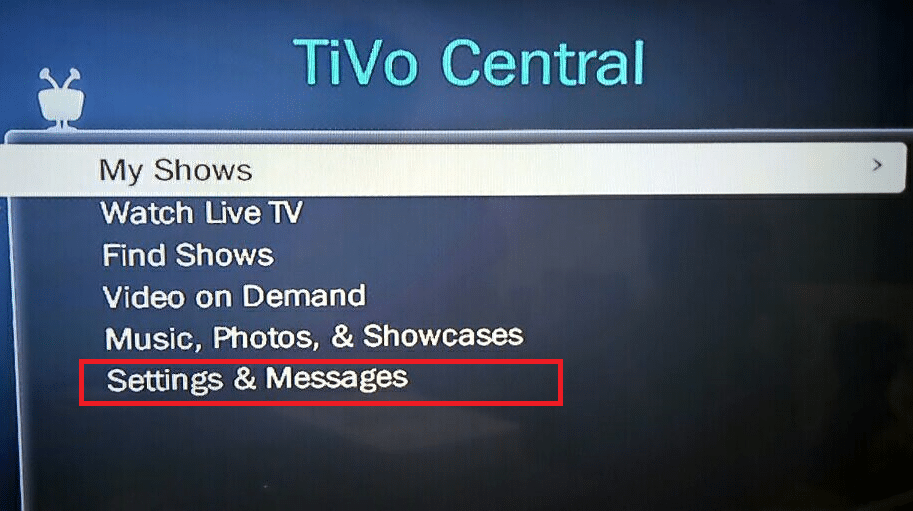 TiVo Central Settings and Messages option. Fix Netflix audio out of sync Samsung TV