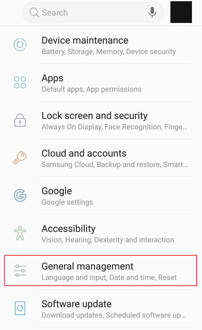 To begin the process, open Settings and tap on General management | How to Reset Samsung Galaxy S8 without a Google Account