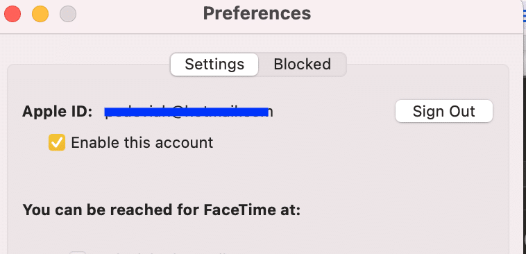 Toggle on Enable this account for your desired Apple ID. FaceTime activation error