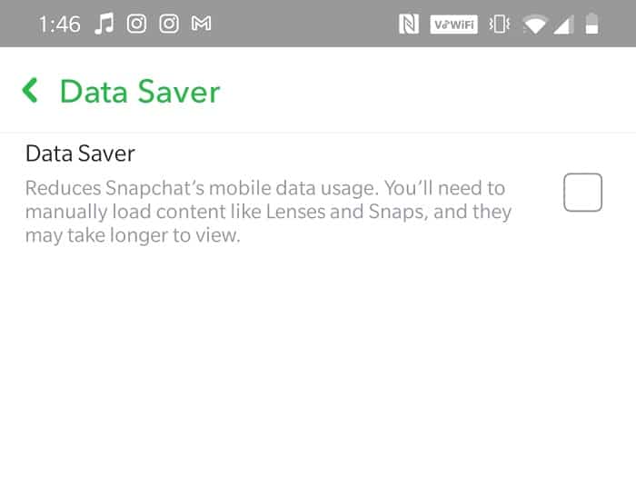 Toggle the Data Saver option off. why won't Snapchat download snaps