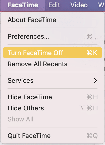 Toggle the Facetime On to enable it again | Fix FaceTime Not Working on Mac