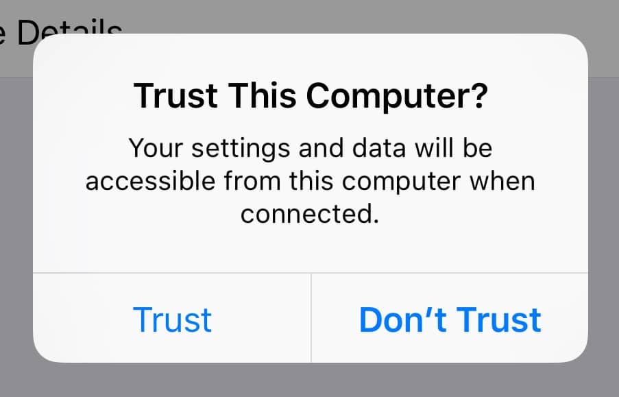 Trust This Computer iPhone