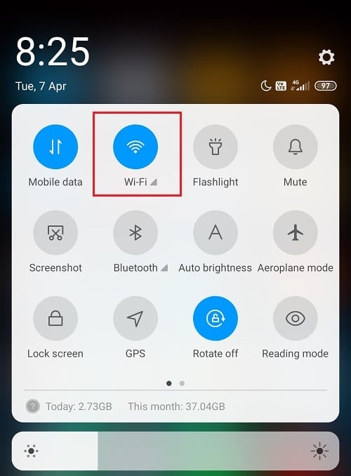 Turn ON your Wi-Fi from the Quick Access bar