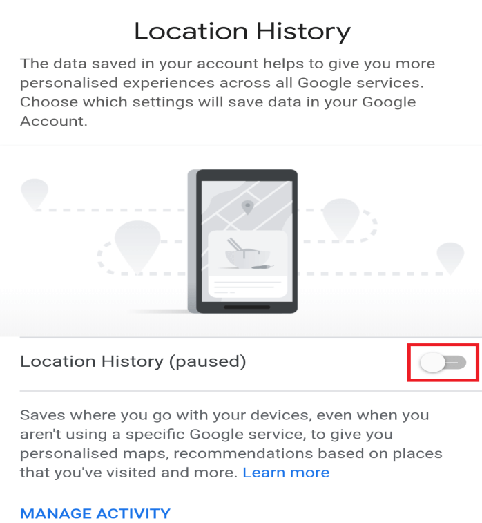 Turn on the Location History
