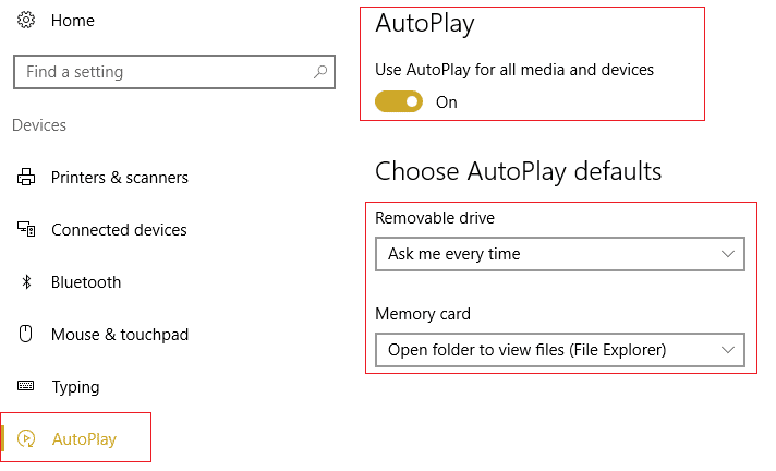 Turn on the toggle under Autoplay to enable it