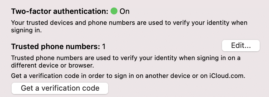 Turn the toggle On Two-factor authentication