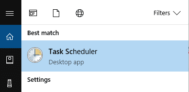 พิมพ์ Task Scheduler ในแถบค้นหาของ Windows