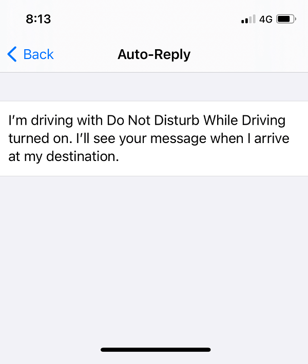 Type whatever message you want your iPhone to auto-reply to incoming calls or messages
