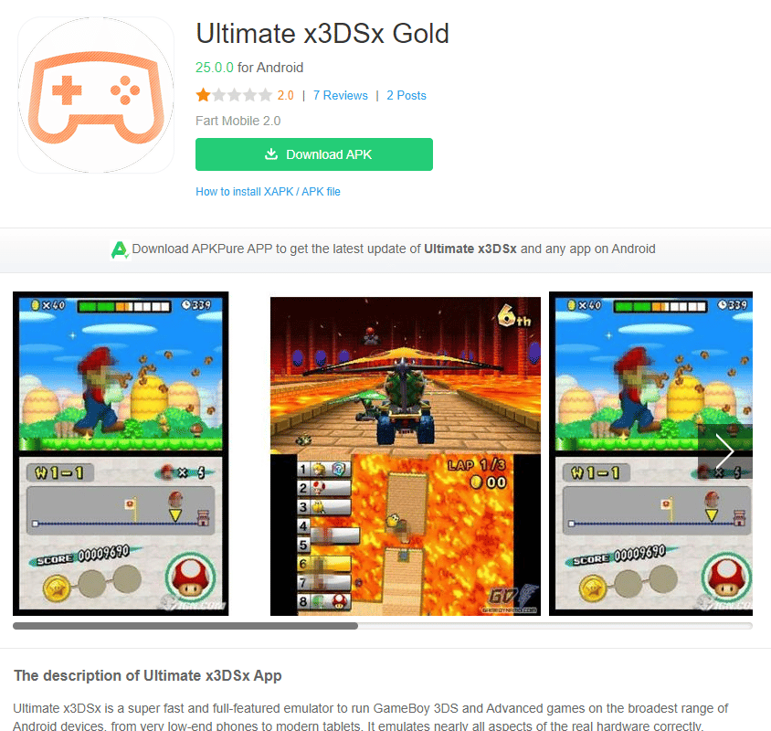 Ultimate x3dsx gold apkpure page