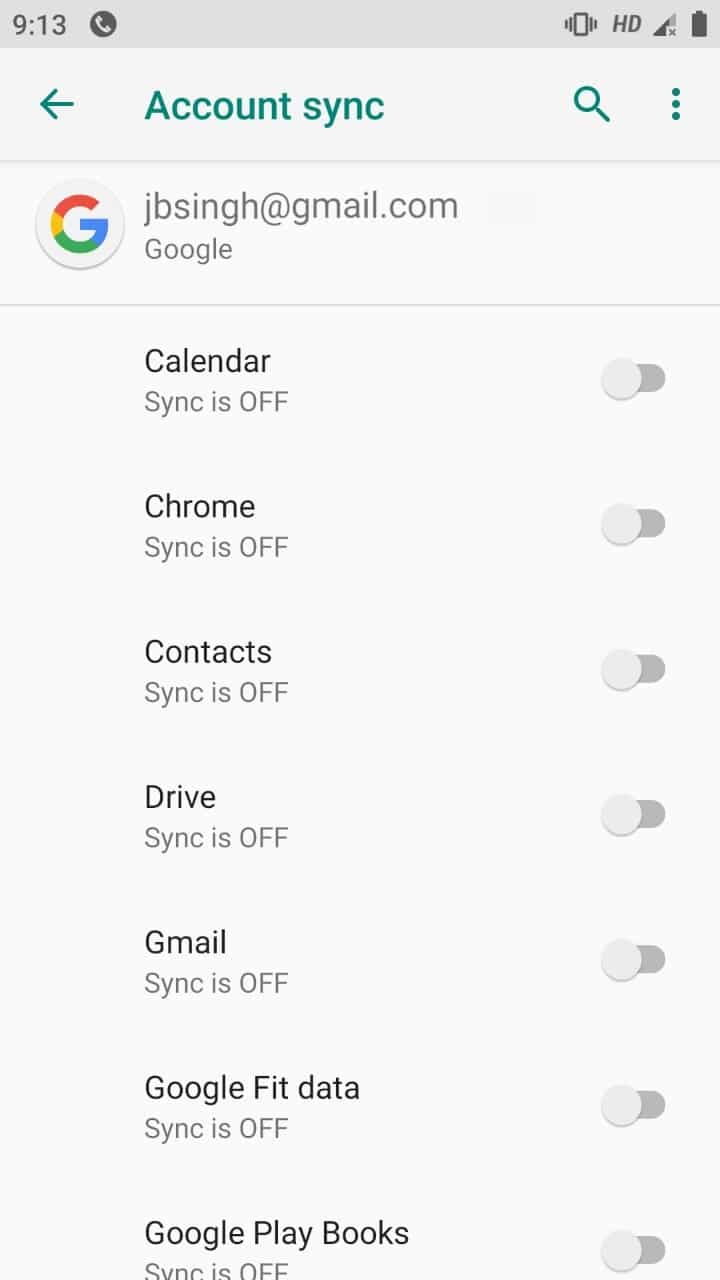 Uncheck all the sync options for your Google account under settings