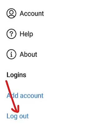 Under Instagram Settings, click on Log out option