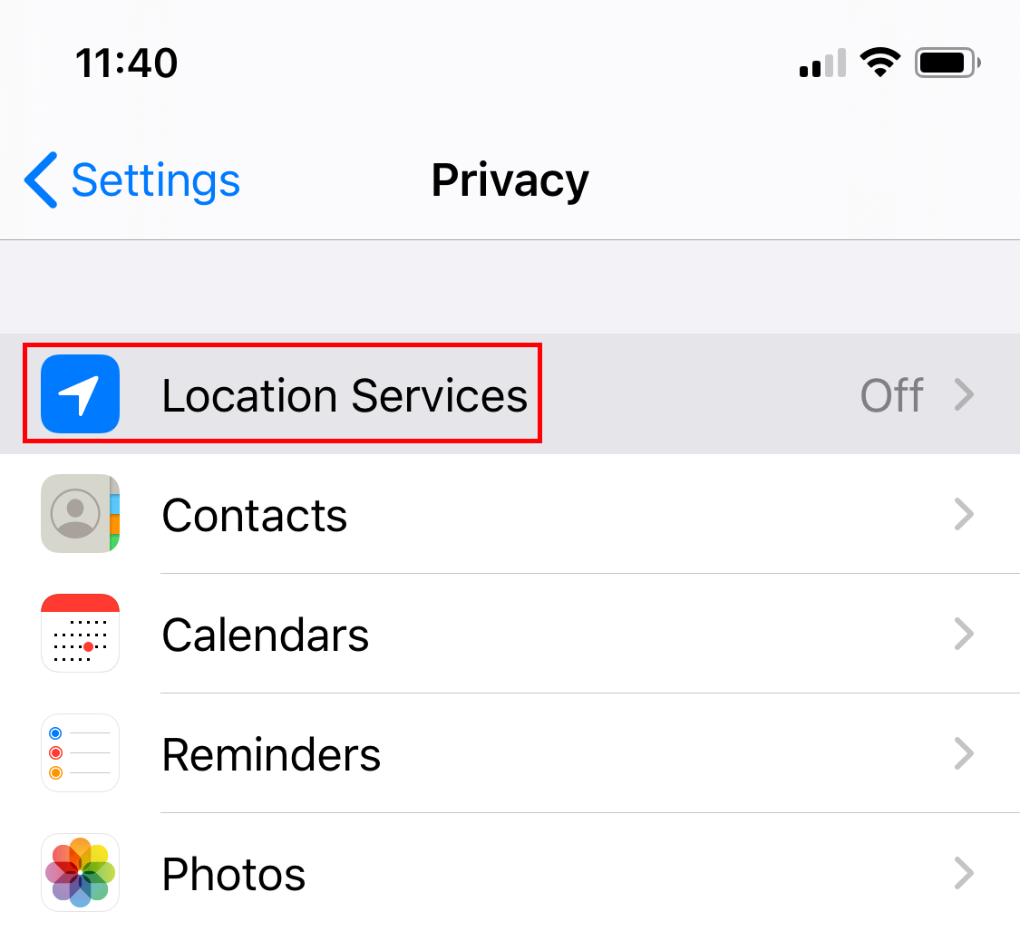Under Privacy, click on Location Services and set it to always use for Google Authenticator app.