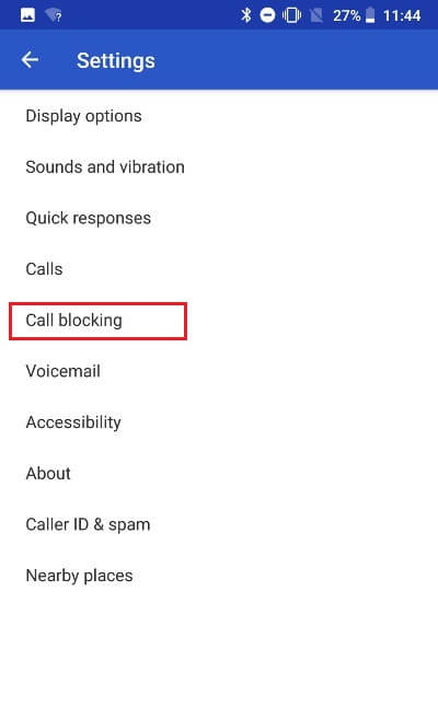 Under Settings tap on Blocked Numbers (Google Pixel)