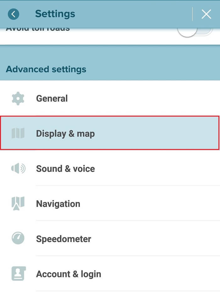 Under the Advanced Settings, tap on Display & map | How to Use Waze Offline to Save Internet Data