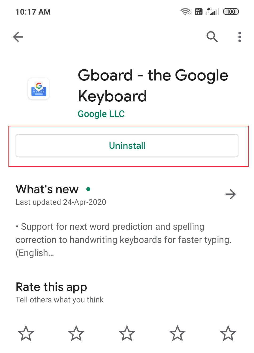 Uninstall Gboard and Install Again