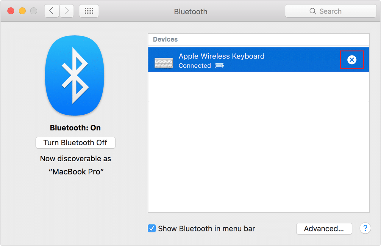 Unpair Bluetooth device then pair it again on Mac