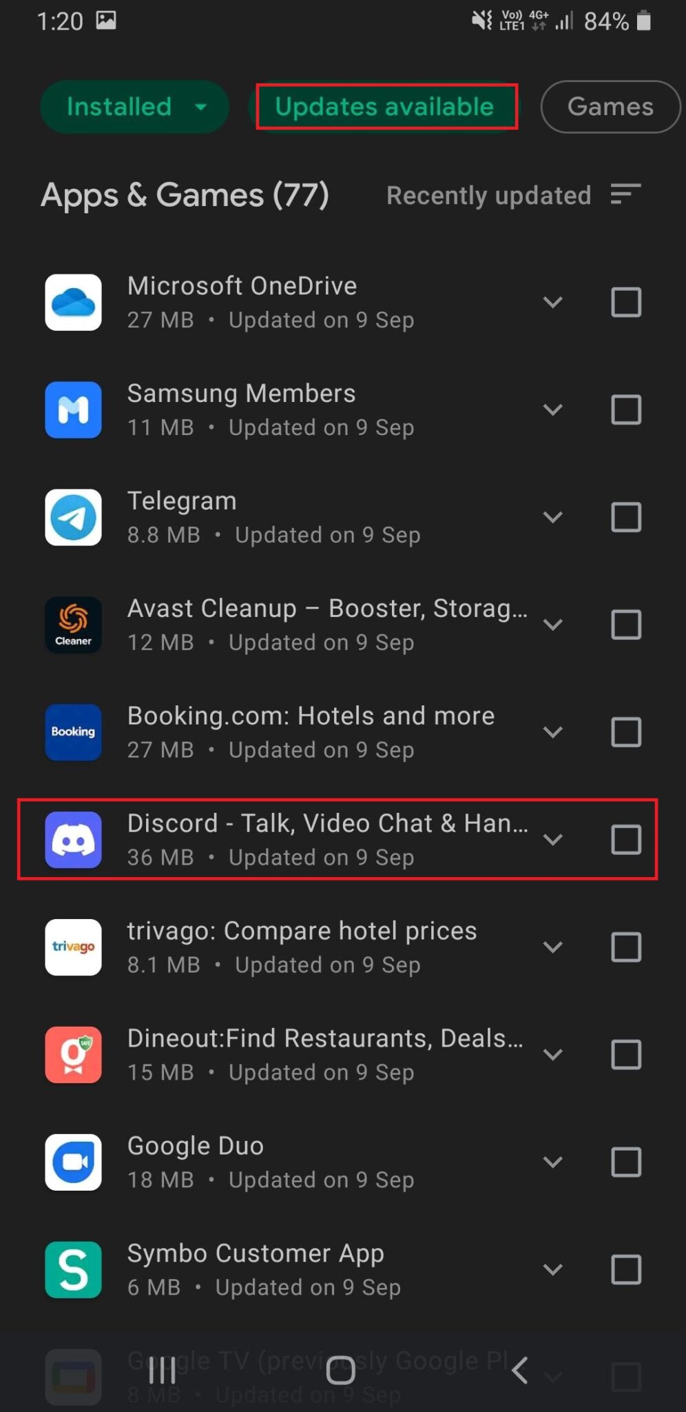 Update Discord app Play Store