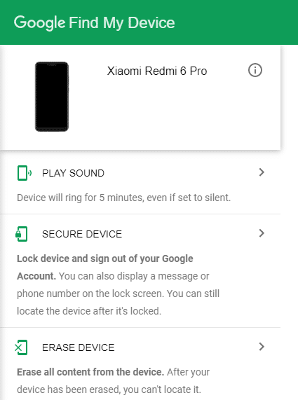 Using this option, you can erase all the data of your phone