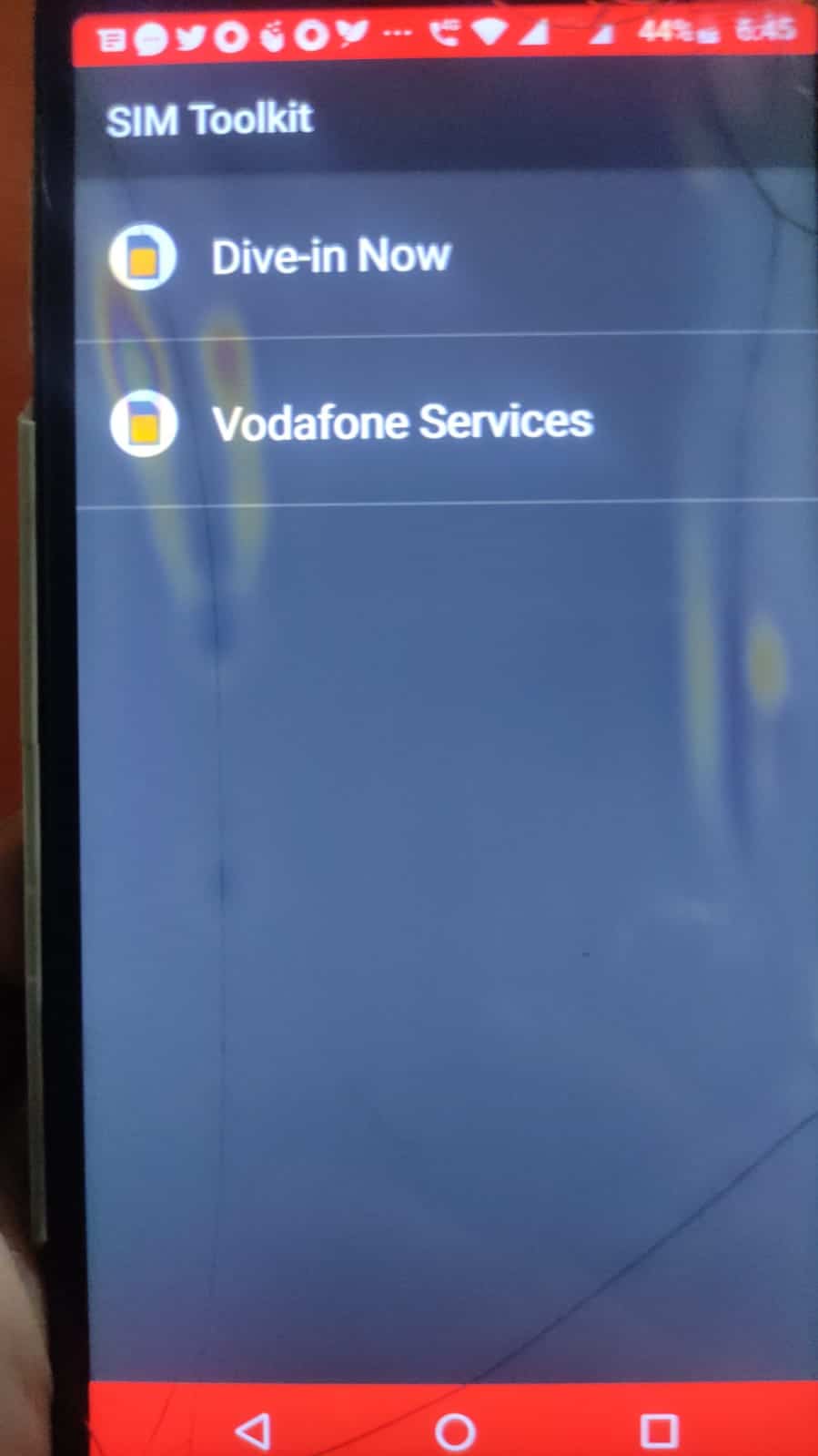 Vodafone SIM Toolkit options