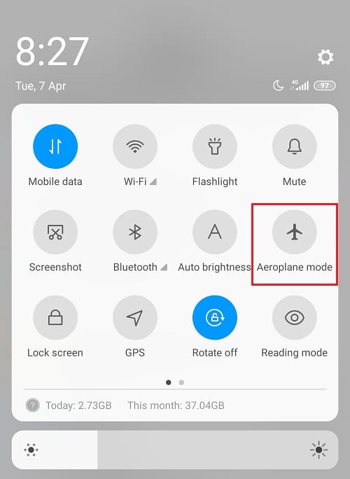 Wait for few seconds then again tap on it to turn off the Airplane mode. | Fix Wi-Fi Won’t Turn on Android Phone