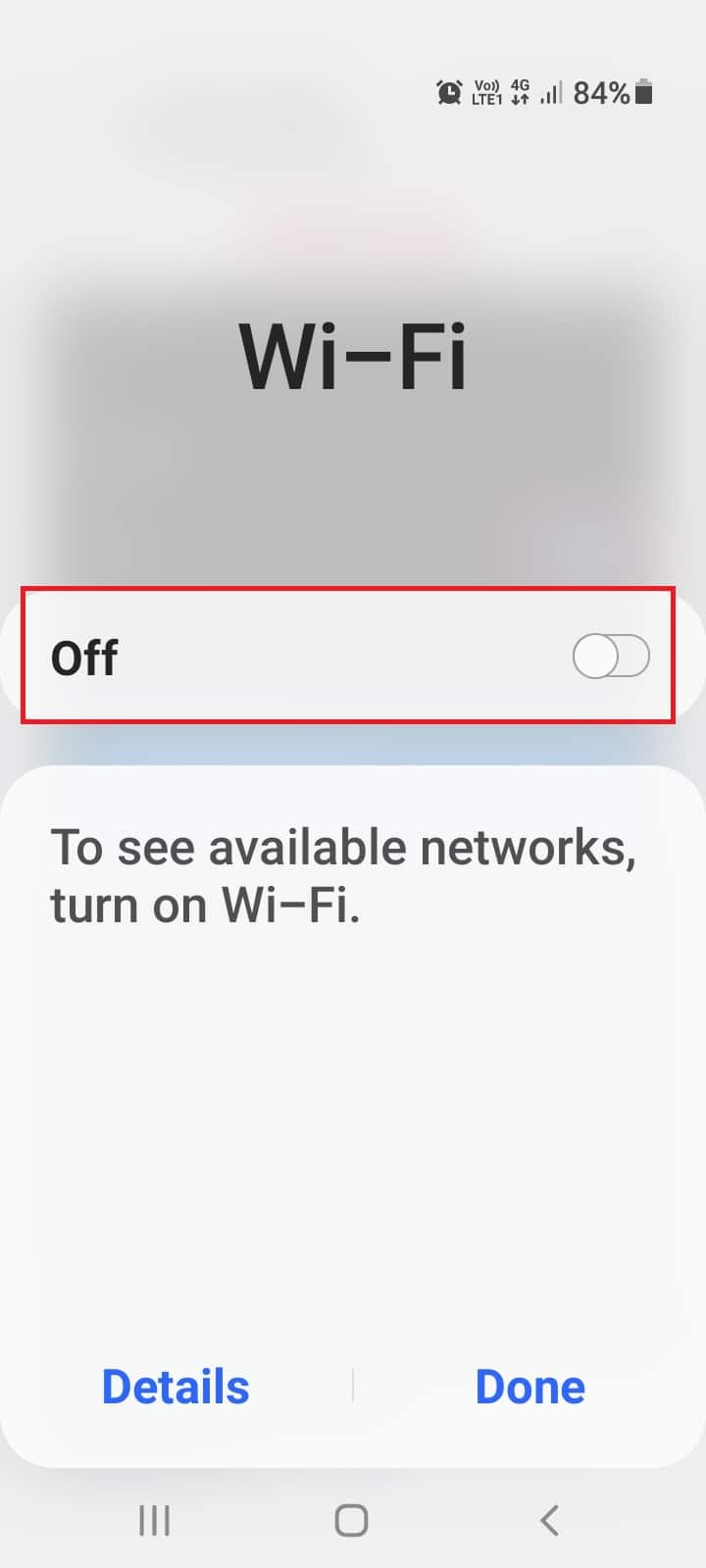 Le Wi-Fi est désactivé