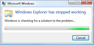 Windows Explorer has stopped working [SOLVED]