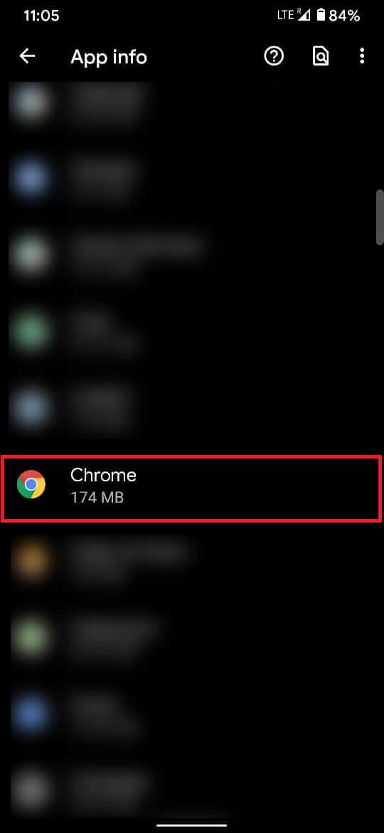 Within the list, find Chrome | How to Reset Google Chrome on Android Smartphones