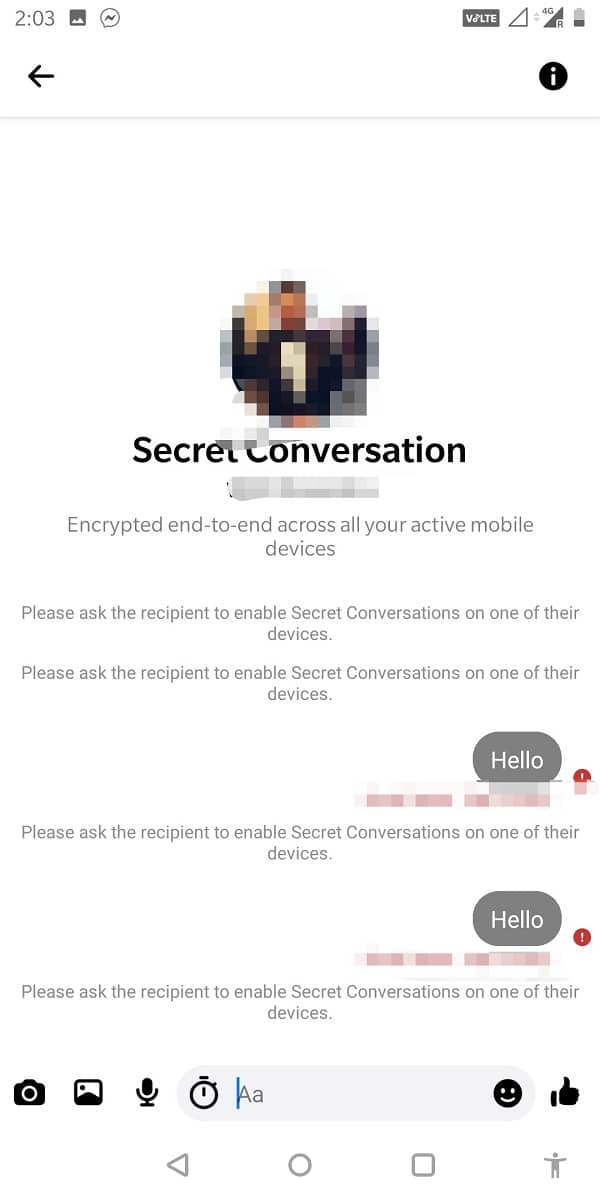 You will now reach a screen where all the conversations will be between you and the recipient.