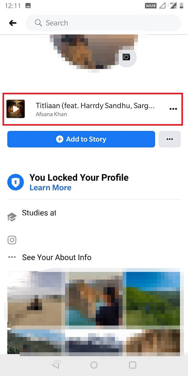 Your favorite song will now appear under your Profile Name.
