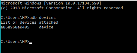 ADB can be accessed from any command prompt