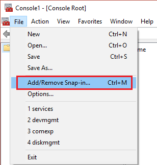 add or remove snap-in MMC