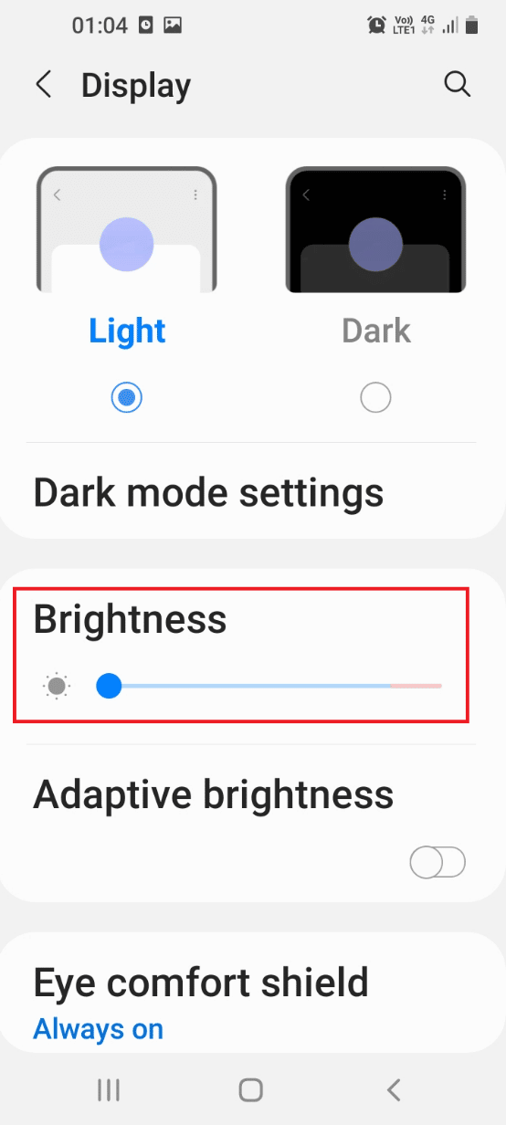 Adjust the lever on the Brightness section 