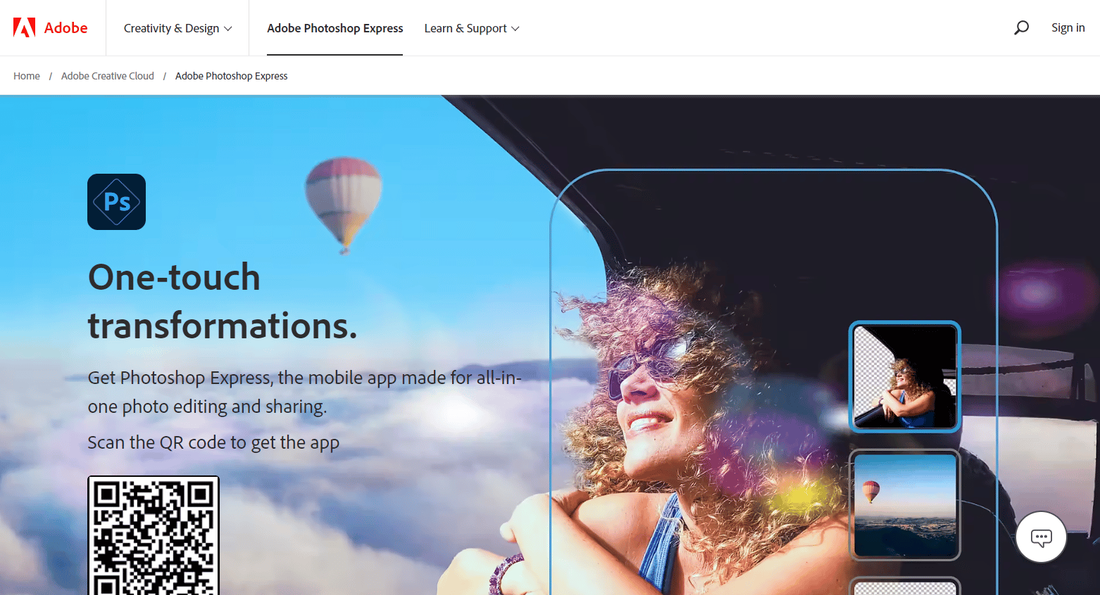 Adobe Photoshop Express | Plej bona aplikaĵo por restarigi malnovajn fotojn Android