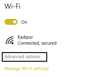 advanced options in wifi