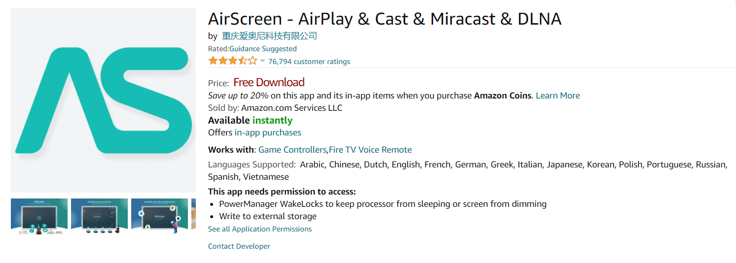 airscreen app amazon appstore