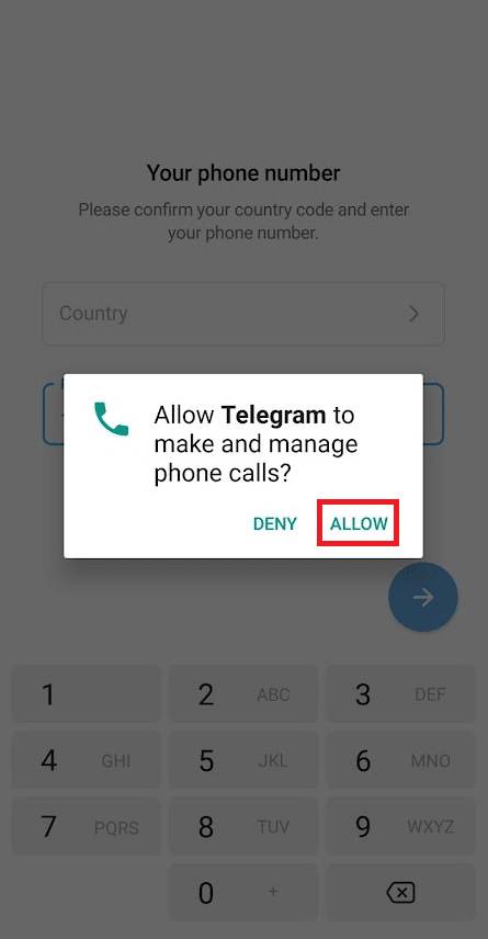ALLOW Telegram to make and manage phone calls. How to Create Telegram Account