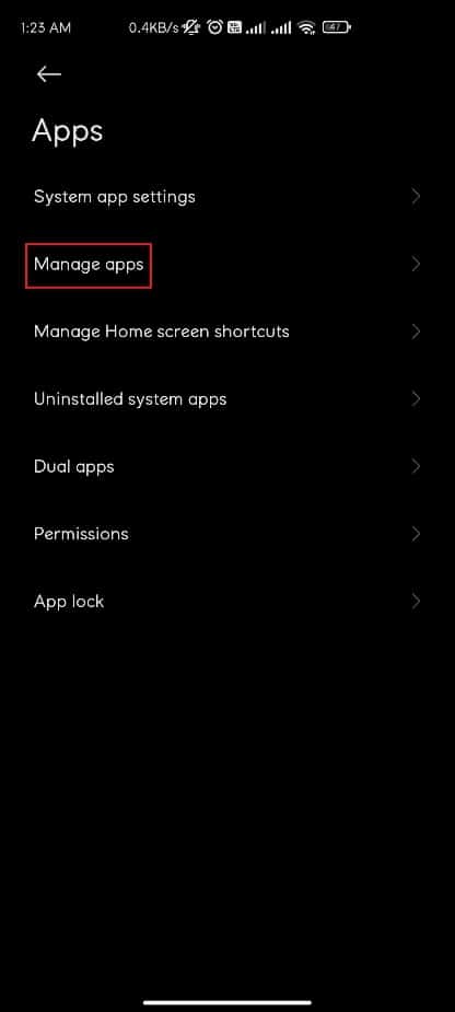 Apps settings in Android. Spotify won't open